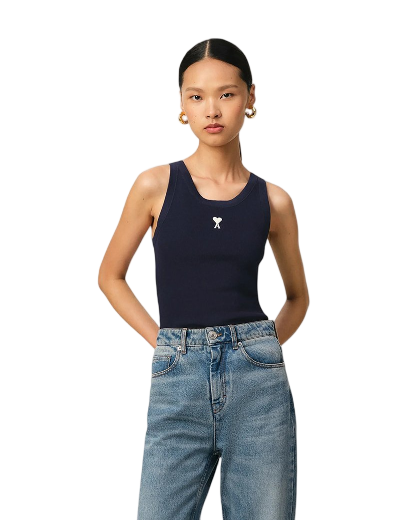 AMI Paris Ami de Coeur Rib Tanktop Night Blue