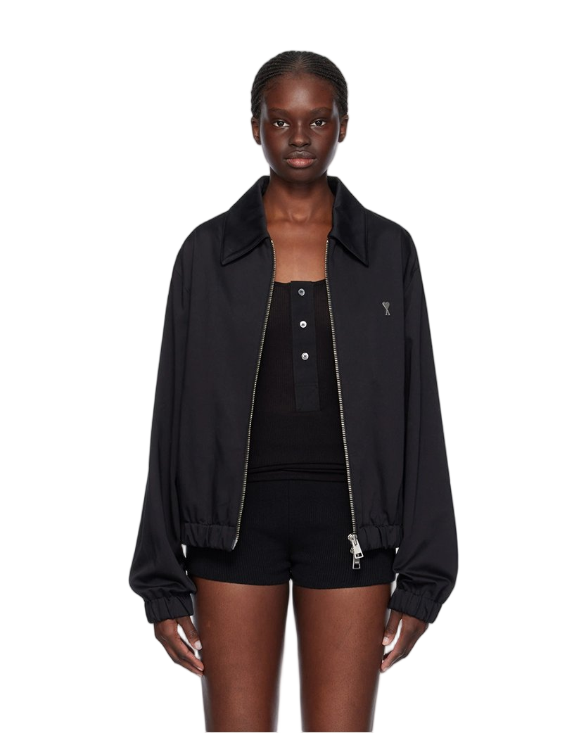 AMI Paris Ami de Coeur Zipped Jacket Black
