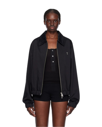 AMI Paris Ami de Coeur Zipped Jacket Black