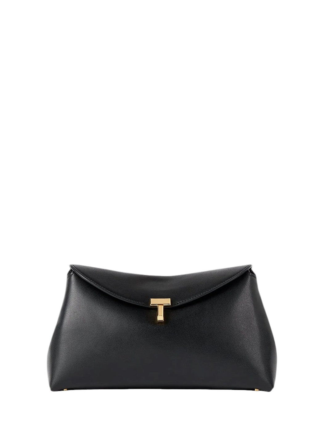 Toteme T-Lock Clutch Smooth Leather Black