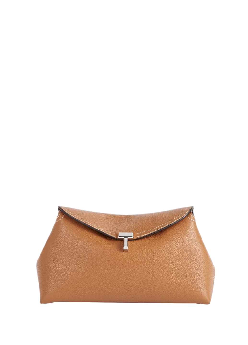Toteme T-Lock Clutch Grain Leather Tan