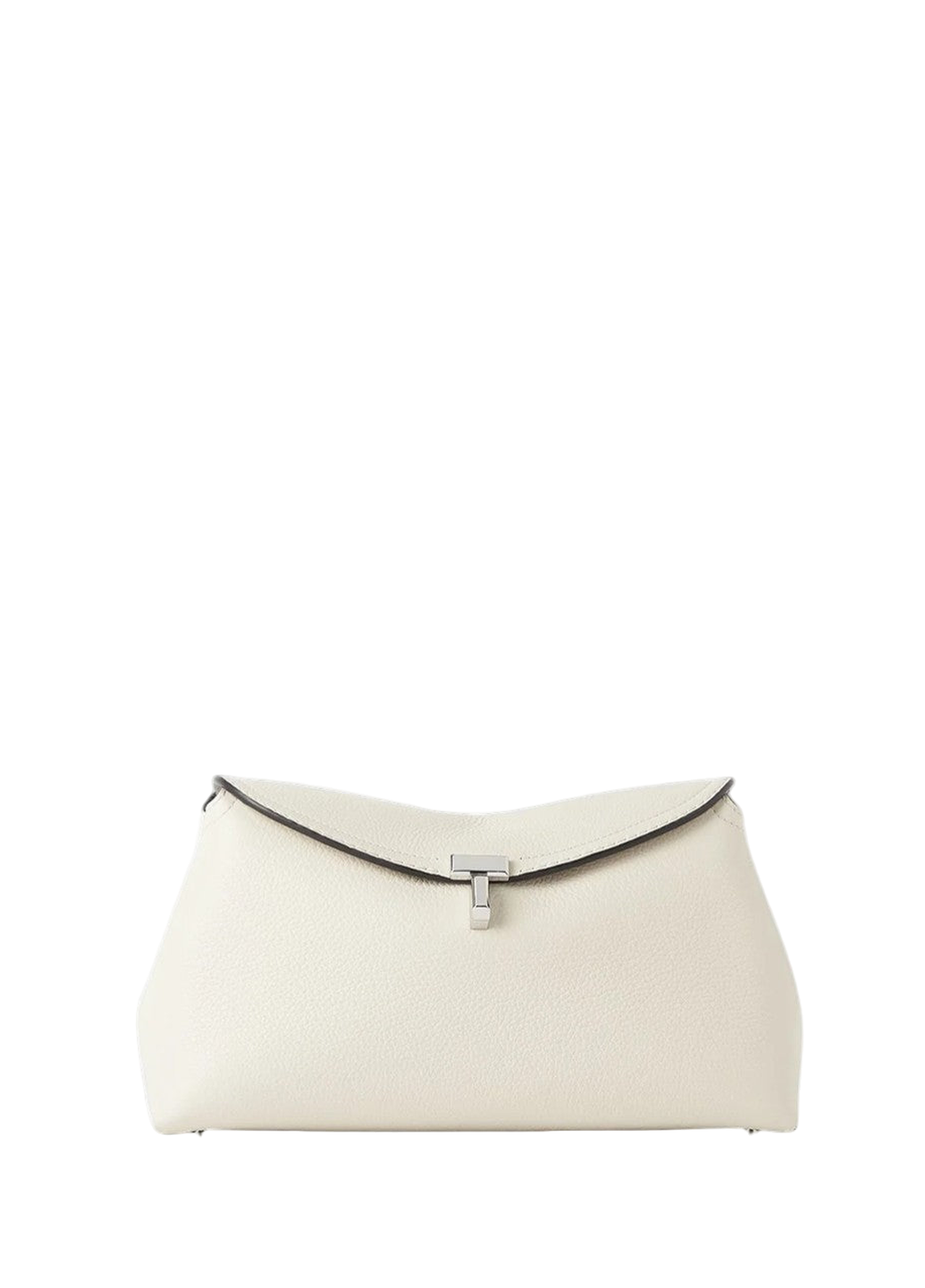 Toteme T-Lock Clutch Grain Leather Milk