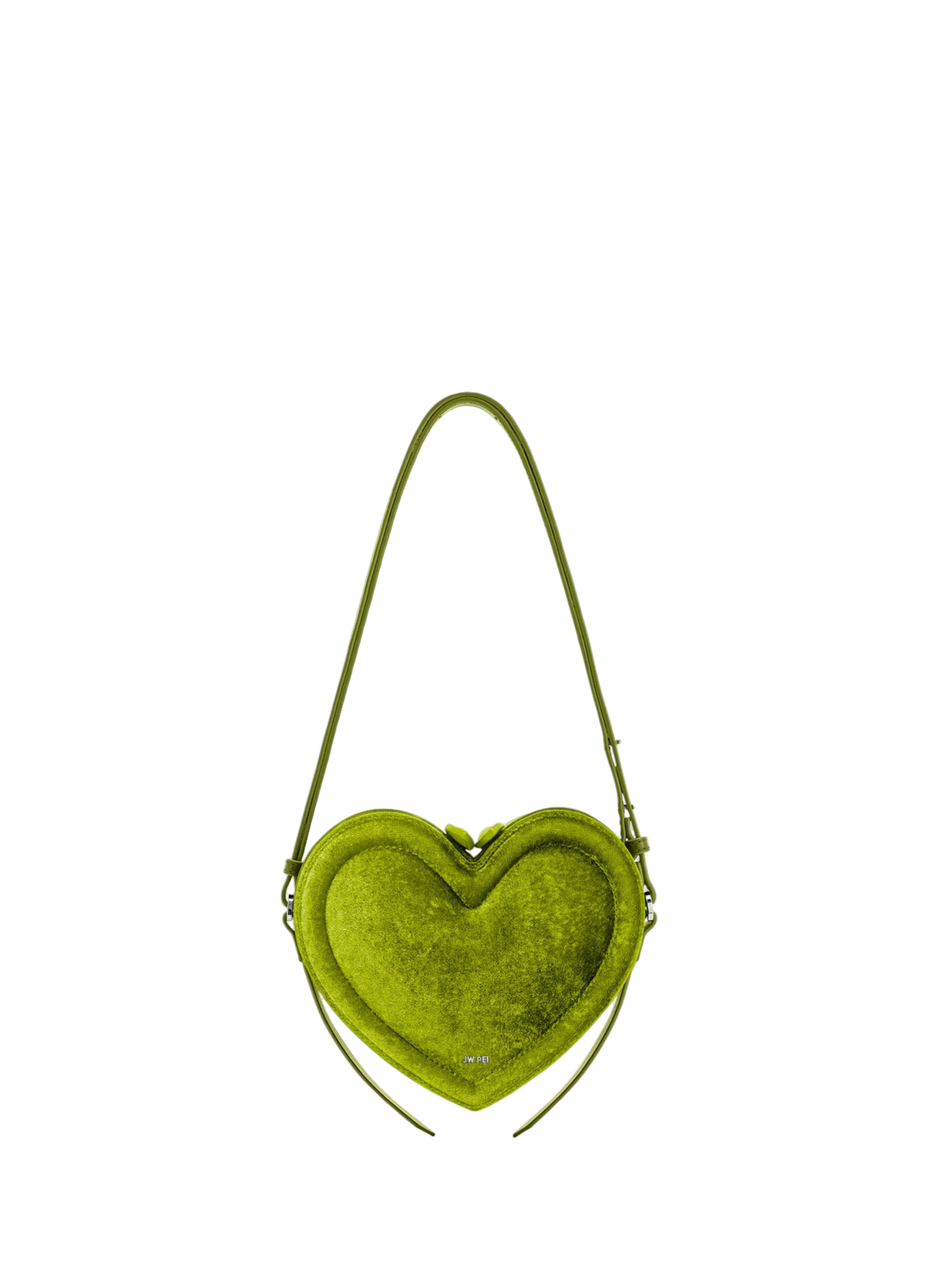 JW PEI Arlene Velvet Heart Shaped Bag Green