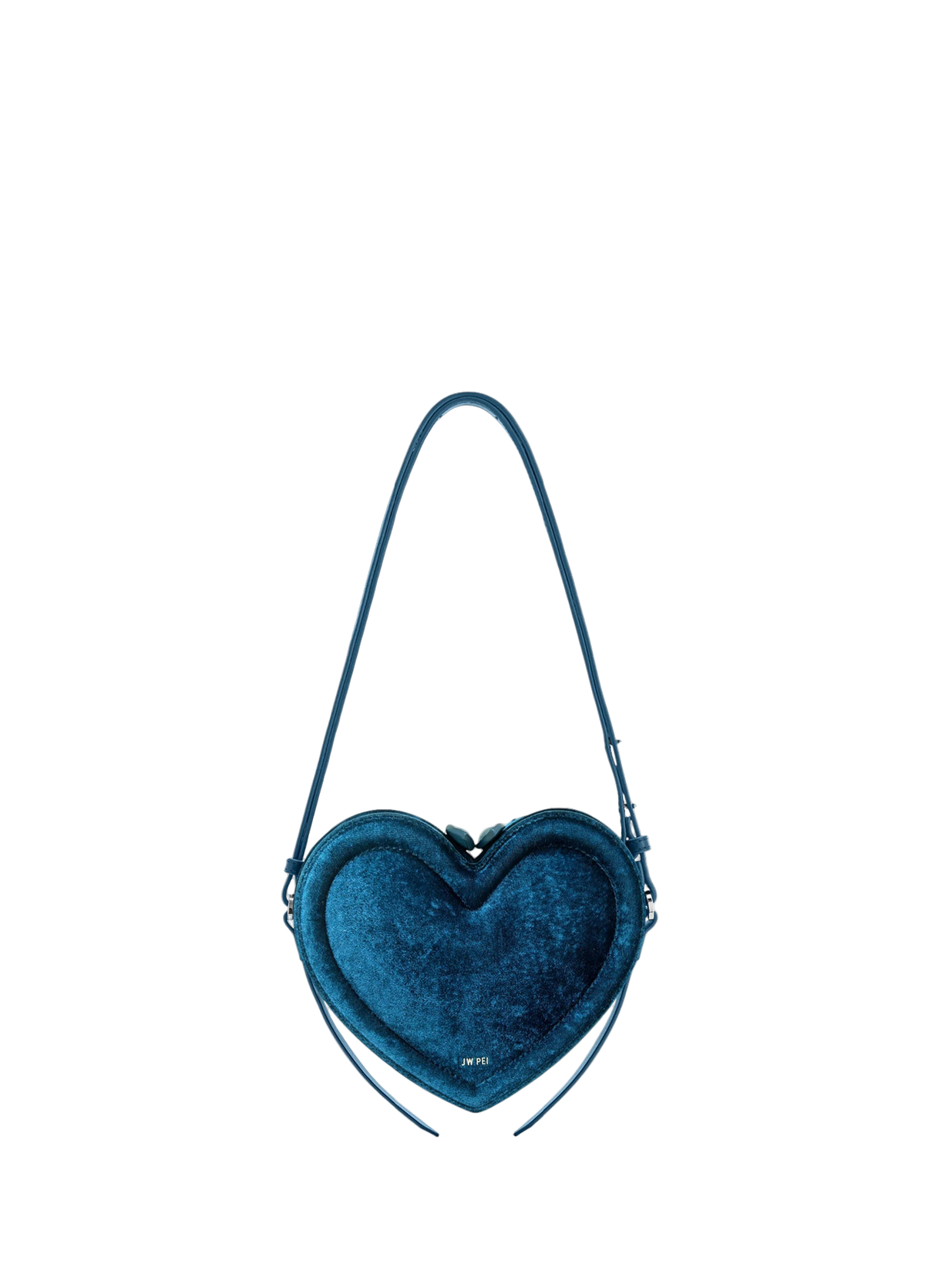 JW PEI Arlene Velvet Heart Shaped Bag Blue