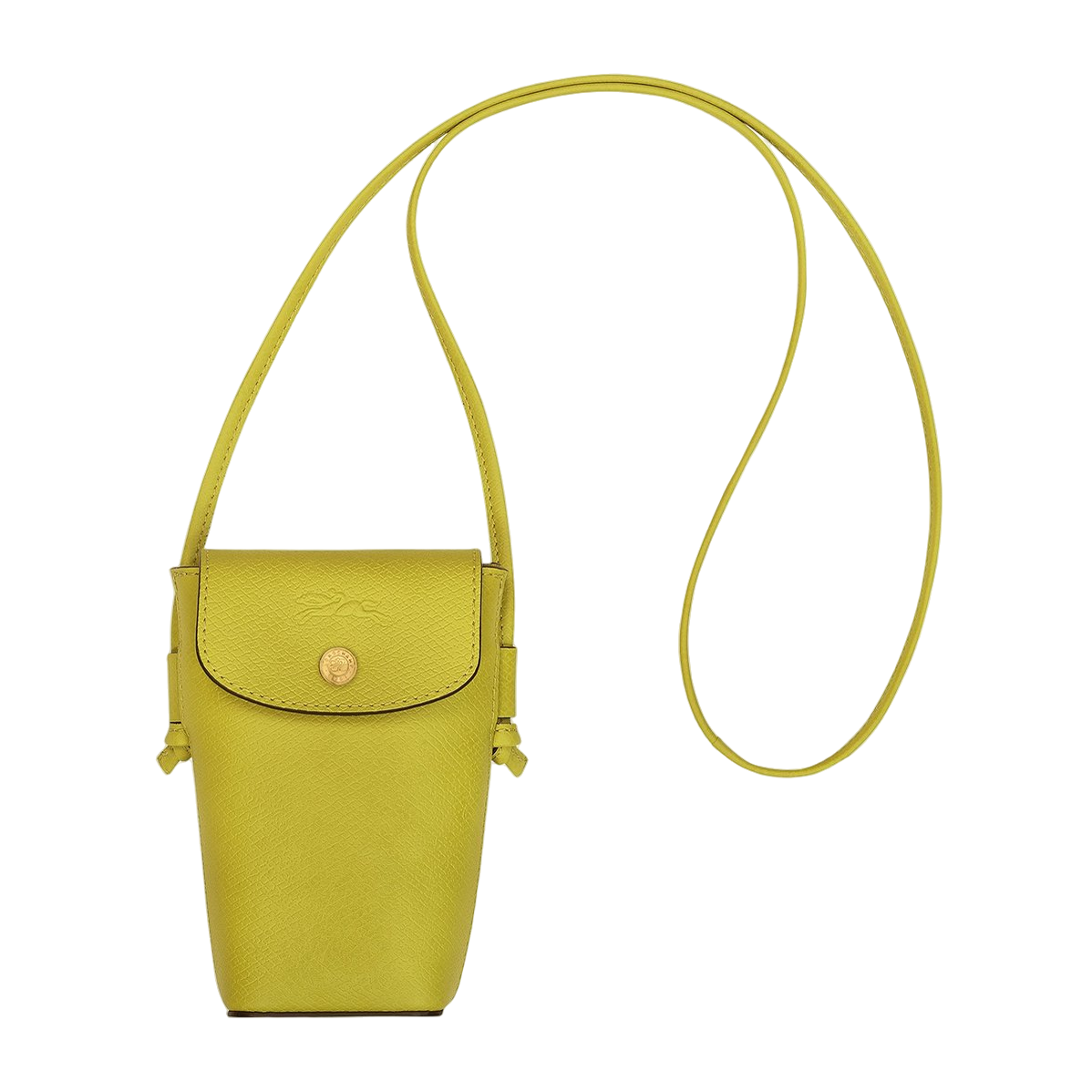 Longchamp Epure Phone Case With Leather Lace Kiwi Green