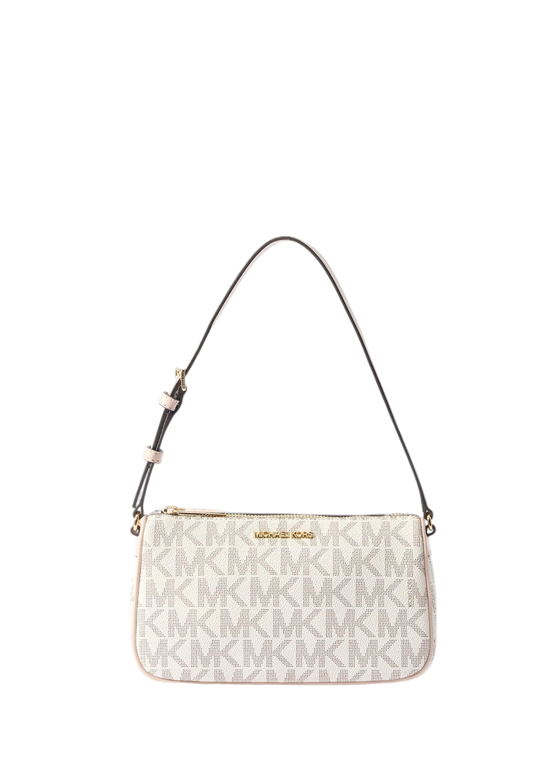 Michael Kors Signature Jet Set Medium Pouchette Bag Neutrals Edging Pink