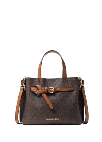 Michael Kors Emilia Small Logo Satchel Brown
