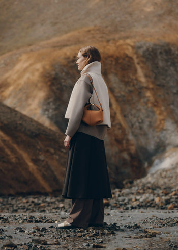 Polene Beri Textured Leather Camel
