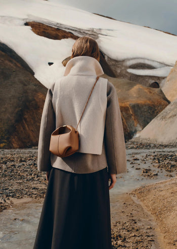 Polene Beri Textured Leather Camel
