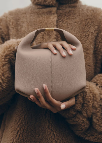Polene Beri Textured Leather Taupe