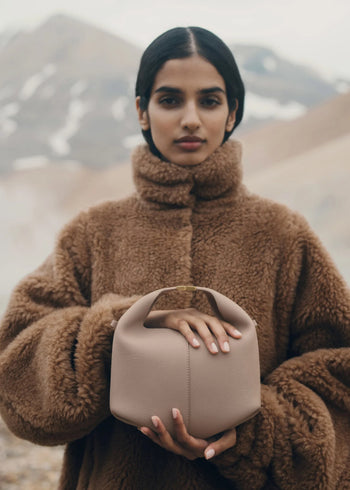 Polene Beri Textured Leather Taupe