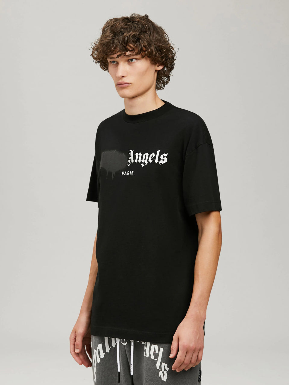 Palm Angels Paris Sprayed Logo T-Shirt Black