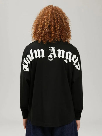 Palm Angels Logo-Print Long Sleeve T-Shirt Black