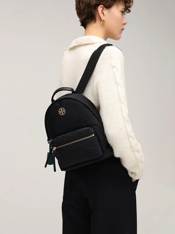 Tory Burch Small Metal logo Backpack Black