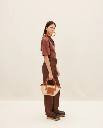 Jacquemus Le Panier Soli Beach Basket Mini Bag Brown