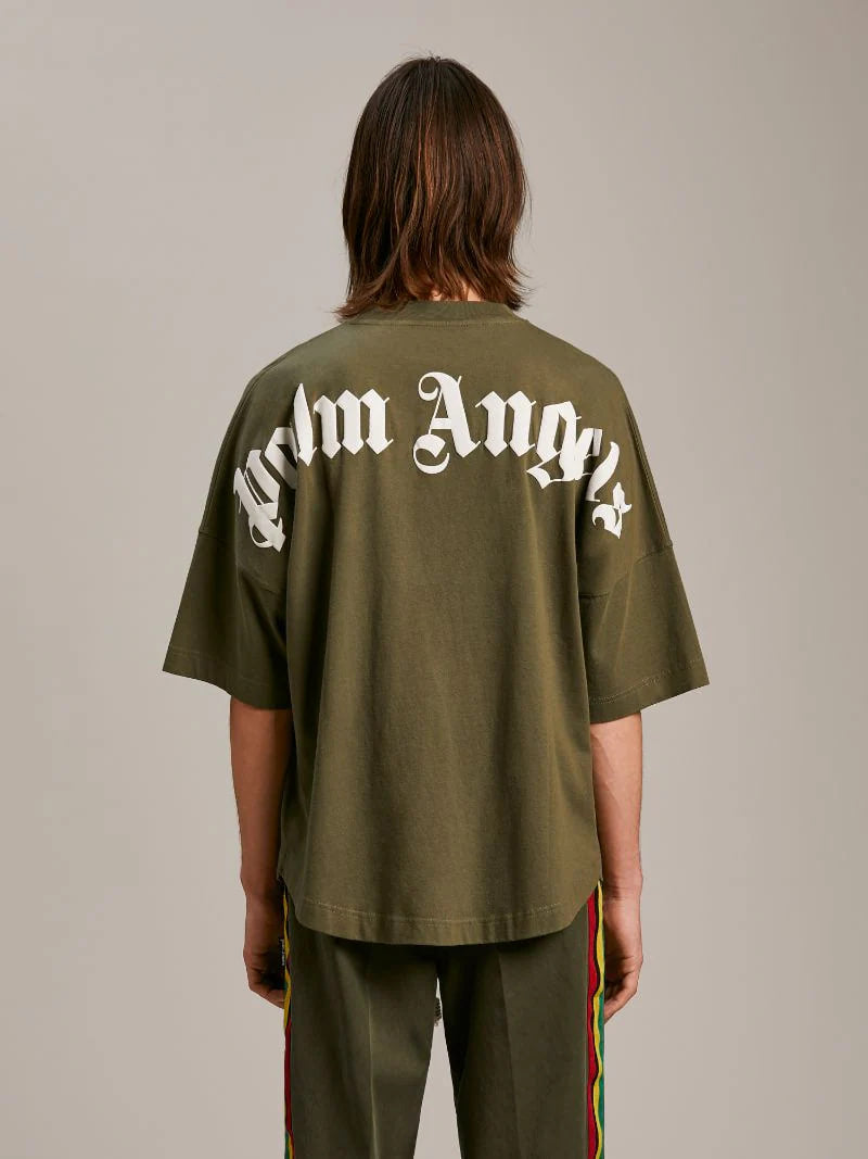 Palm Angels Classic Logo Over T-Shirt Military Green