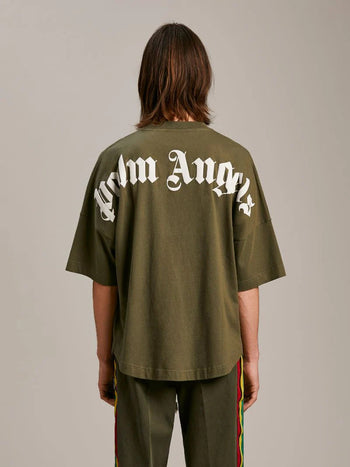Palm Angels Classic Logo Over T-Shirt Military Green