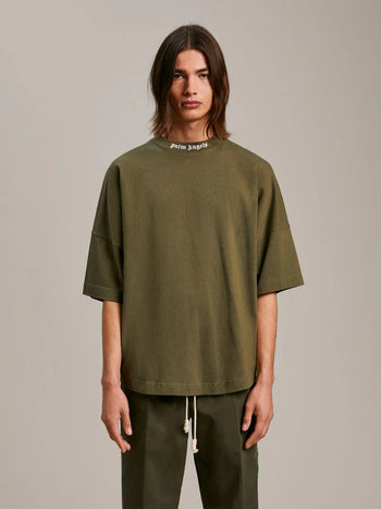 Palm Angels Classic Logo Over T-Shirt Military Green
