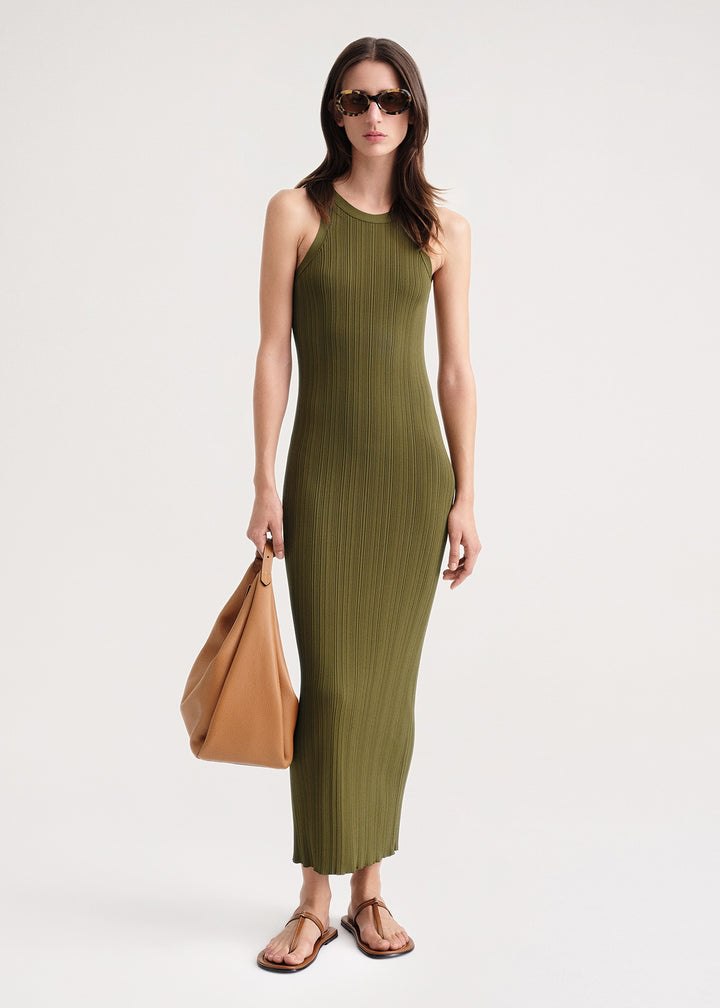 Toteme Seamless Rib Tank Dress Olive