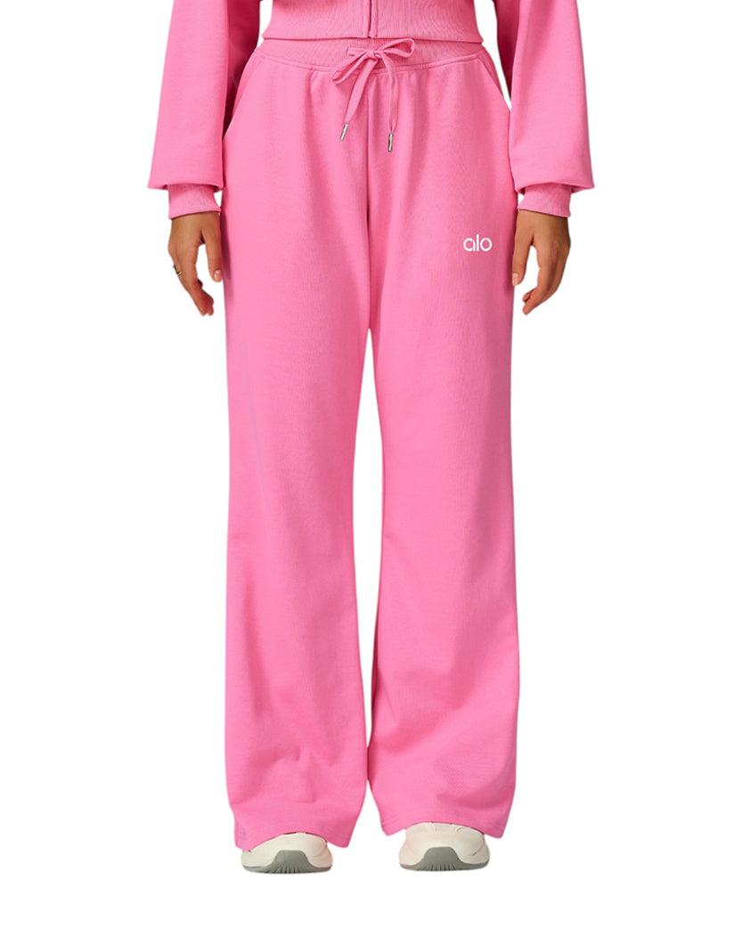 Alo Yoga Serenity Wide Leg Sweatpants Pink EWK20302-PK