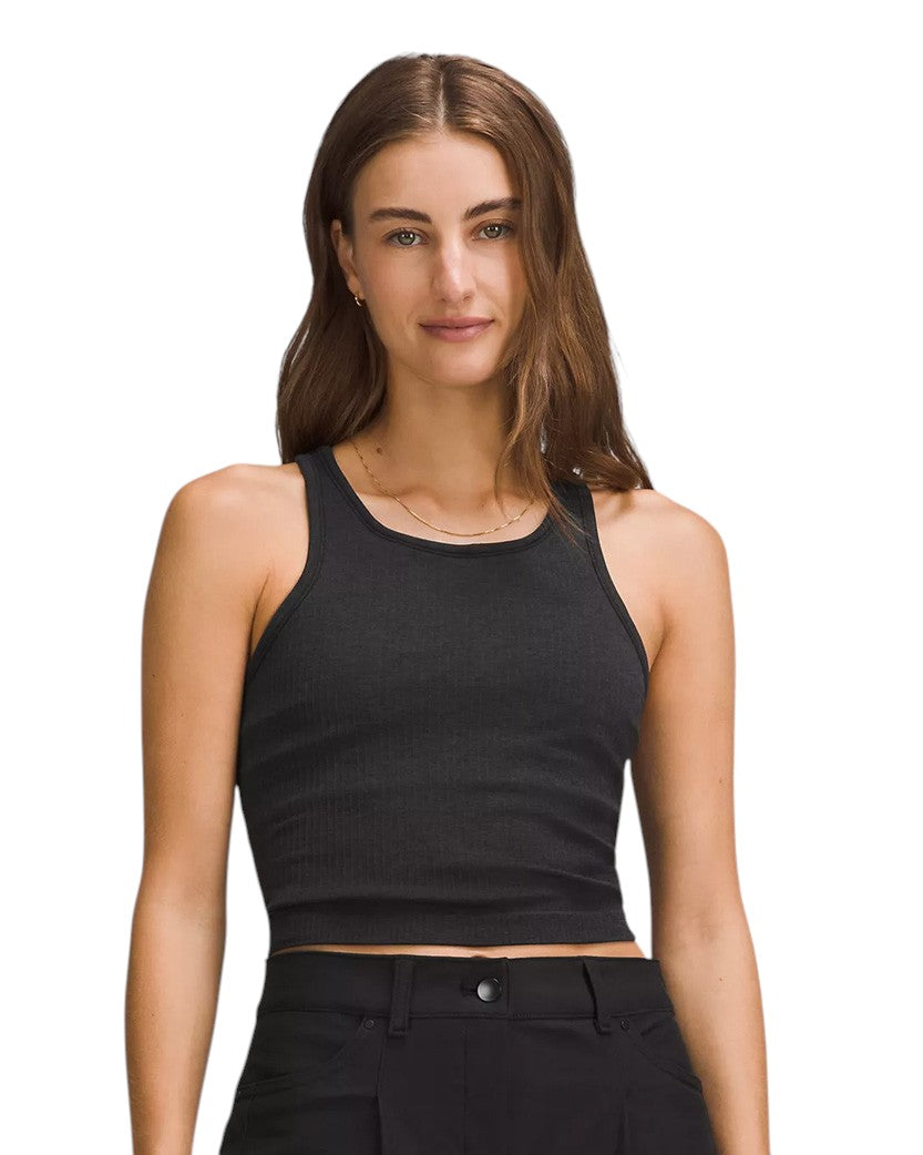 Lululemon Ebb to Street Cropped Racerback Tank Top Black