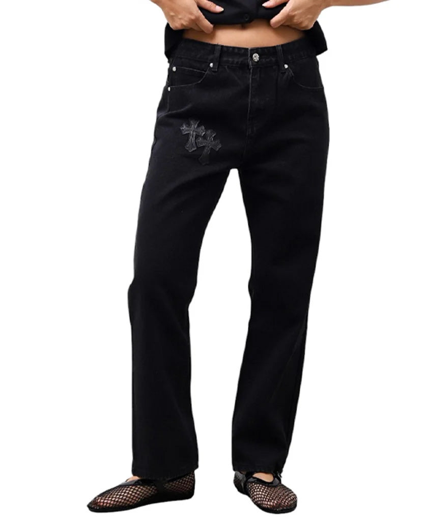 Chrome Hearts Jeans with Cross Black CH123-BK