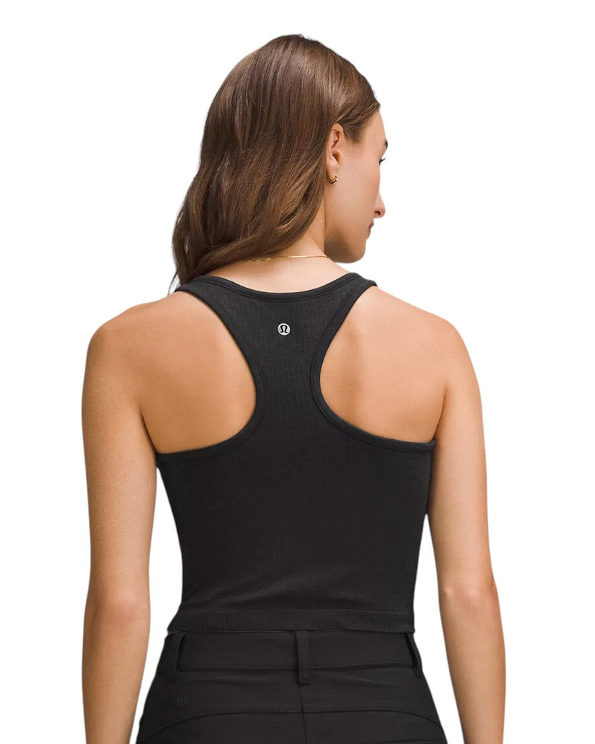 Lululemon Ebb to Street Cropped Racerback Tank Top Black