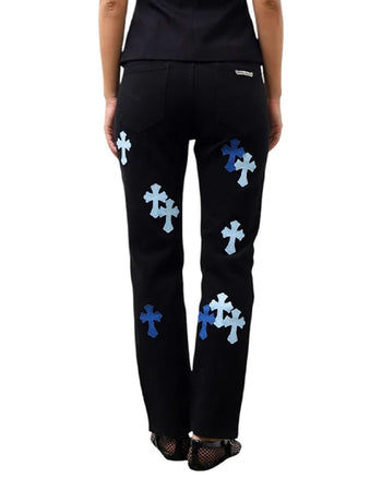Chrome Hearts Jeans with Blue Cross Black CH125-BK