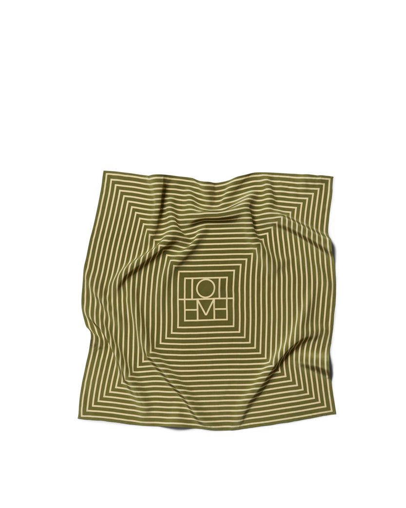Toteme Signature Monogram Silk scarf Green