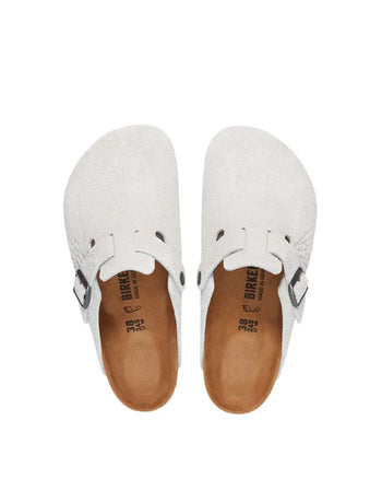 Birkenstock x Stussy Boston Suede Clog White