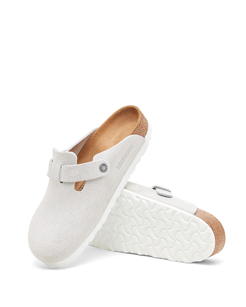 Сланці Birkenstock x Stussy Boston Suede Clog White | SSTORIES