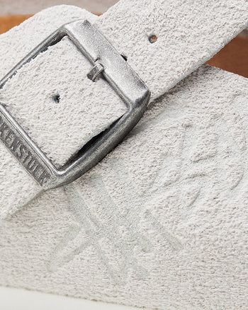 Birkenstock x Stussy Boston Suede Clog White