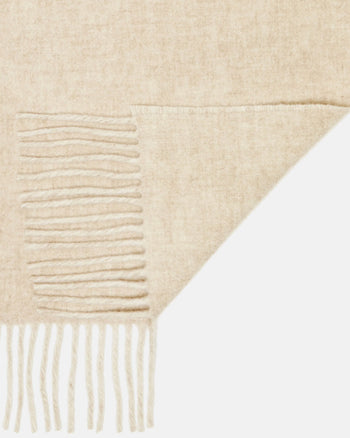 Jacquemus Logo Jacquard Fringed Edge Scarf Beige