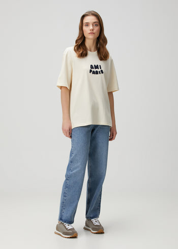 AMI Paris Patch T-Shirt White Cream