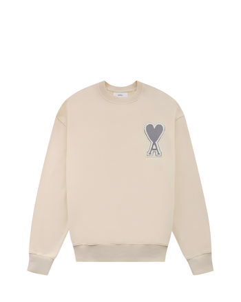 AMI Paris oversize Ami de Coeur patch sweatshirt Beige