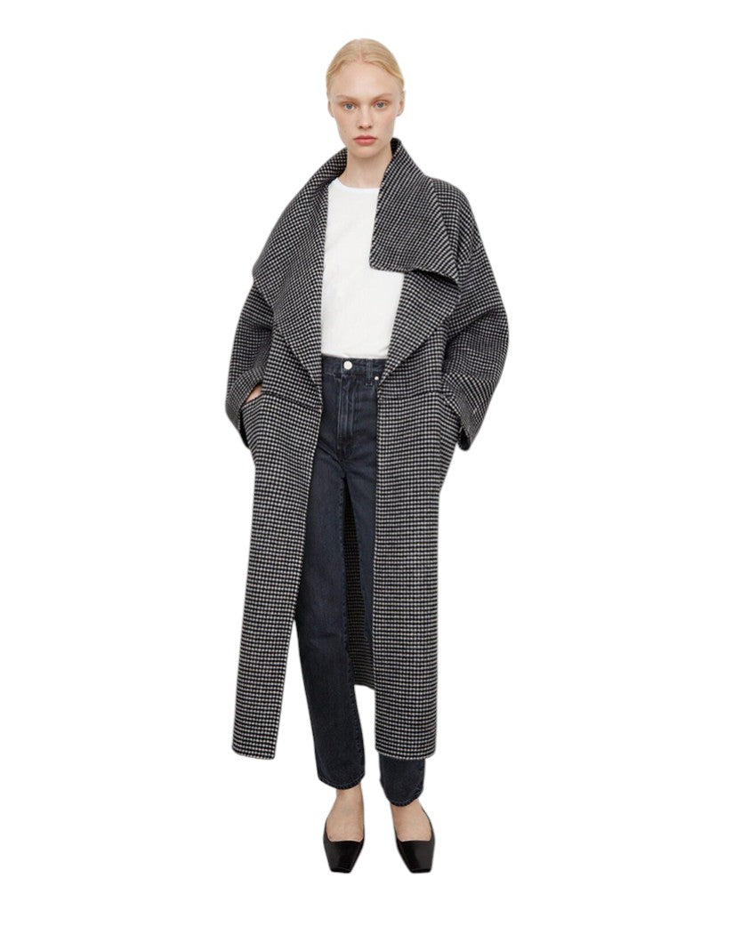 Toteme Annecy Coat Shawl-Lapel Wool-Blend Houndstooth