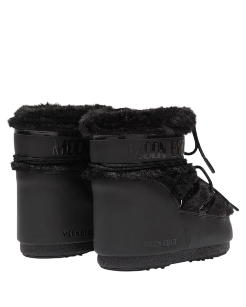 Moon Boot Icon Low Faux Fur Snow Boots Black