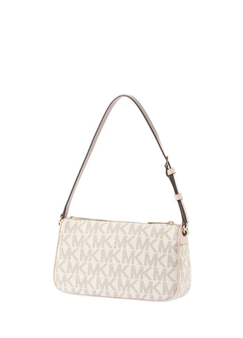 Michael Kors Signature Jet Set Medium Pouchette Bag Neutrals Edging Pink