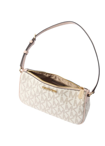 Michael Kors Signature Jet Set Medium Pouchette Bag Neutrals Edging Pink