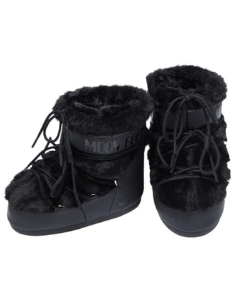 Moon Boot Icon Low Faux Fur Snow Boots Black