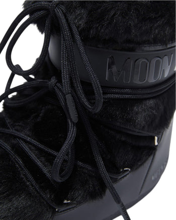 Moon Boot Icon Low Faux Fur Snow Boots Black