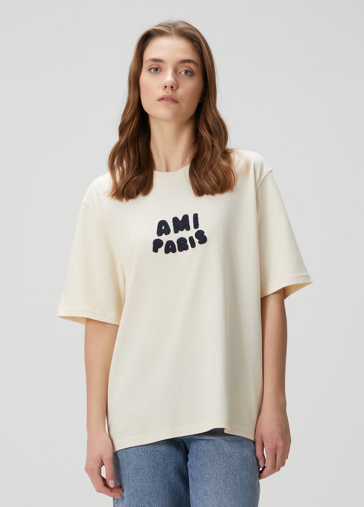AMI Paris Patch T-Shirt White Cream