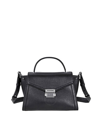 Michael Kors Whitney Medium Leather Satchel Black