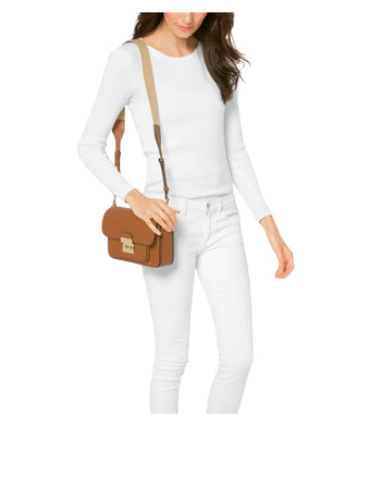 Michael Kors Sloan Editor Leather Shoulder Bag Brown