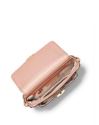 Michael Kors Bradshaw Medium Leather Messenger Bag in Soft Pink