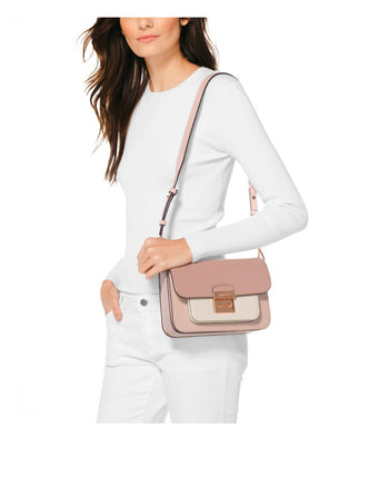 Michael Kors Sloan Editor Leather Shoulder Bag Nude Pink