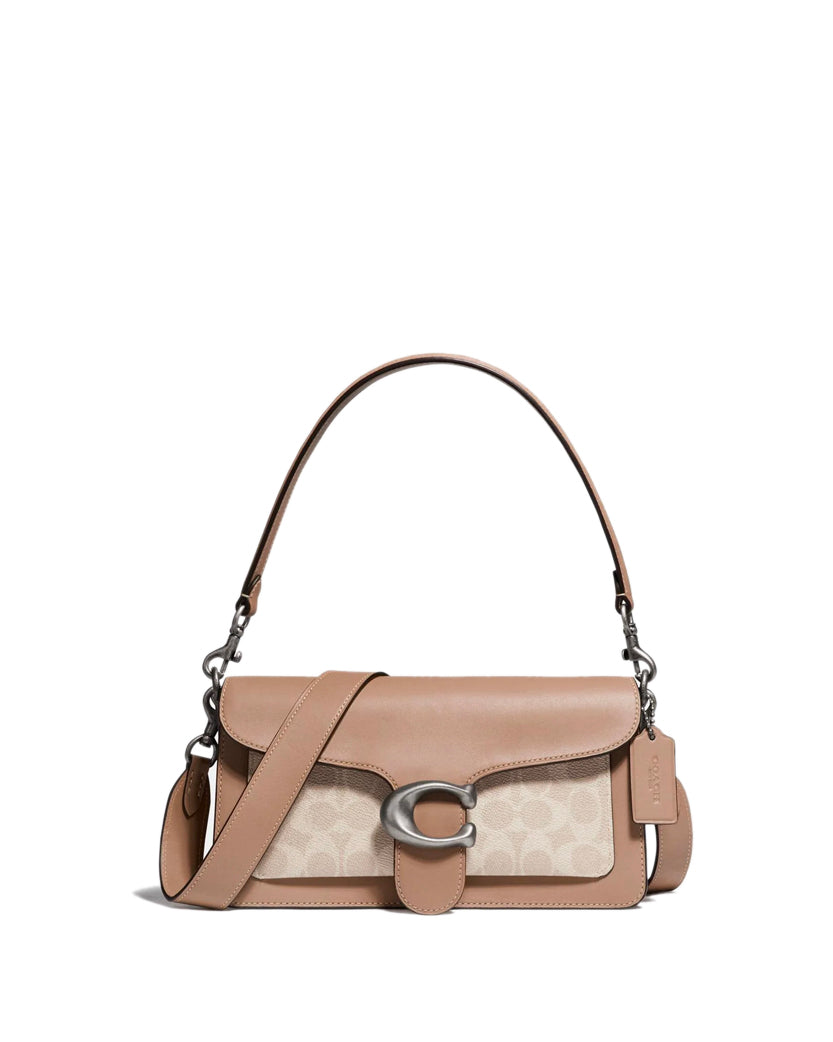 Coach Tabby Shoulder Bag 26 With Signature Canvas Sand Taupe