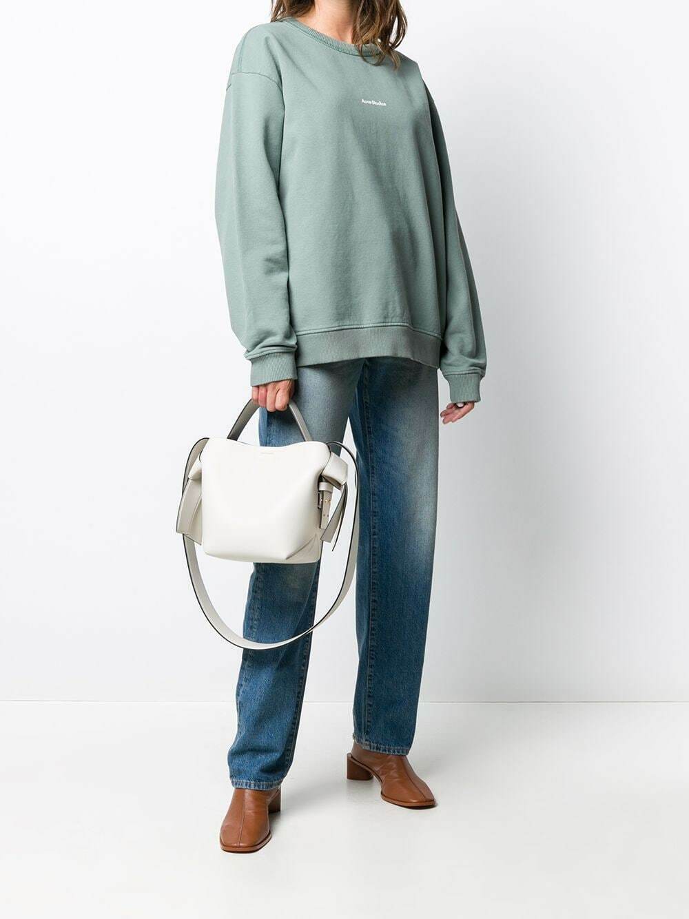 Acne Studios Musubi Small leather shoulder bag White