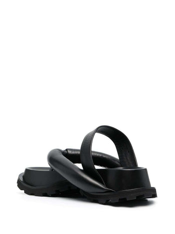 Jil Sander Padded Platform Sandals Black