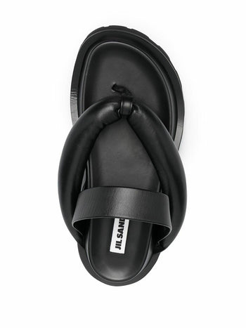 Jil Sander Padded Platform Sandals Black